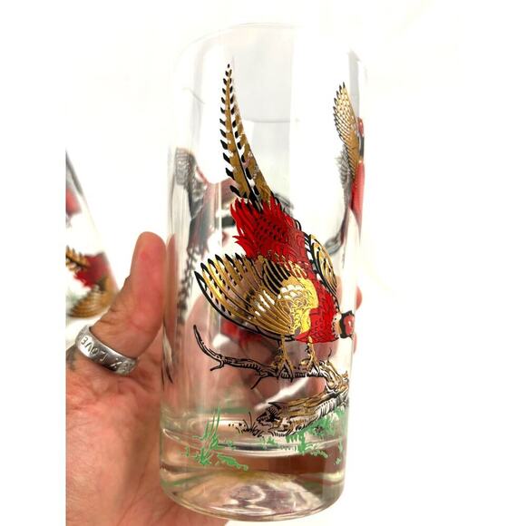 Vintage Set of 2 Pheasant Highball Glasses Mid-Century Barware 1960s - Picture 15 of 16
